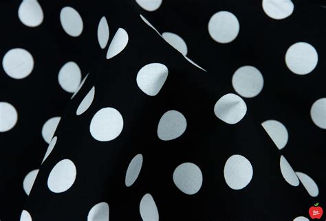 Black And White Medium Polka Dot Fabric Apparel Fabric Polka Dot