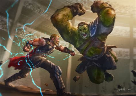 Thor Vs Hulk Fan Art By Drawslave Marvelstudios