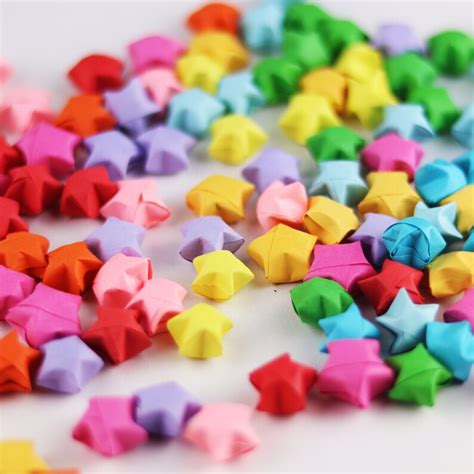 100 Origami Lucky Stars Mixed Candy Colors Wishing Stars For Party