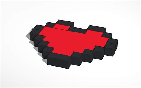 3d Design Pixel Heart Tinkercad