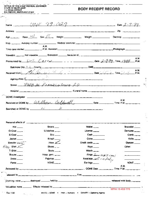 Fillable Online Requesting Autopsy Reports And Death Certificates Fax