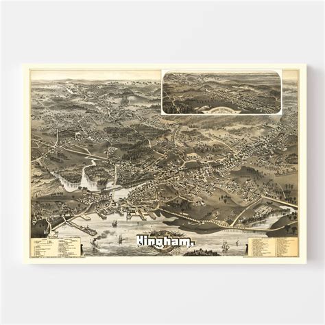 Vintage Map Of Hingham Massachusetts 1885 By Teds Vintage Art