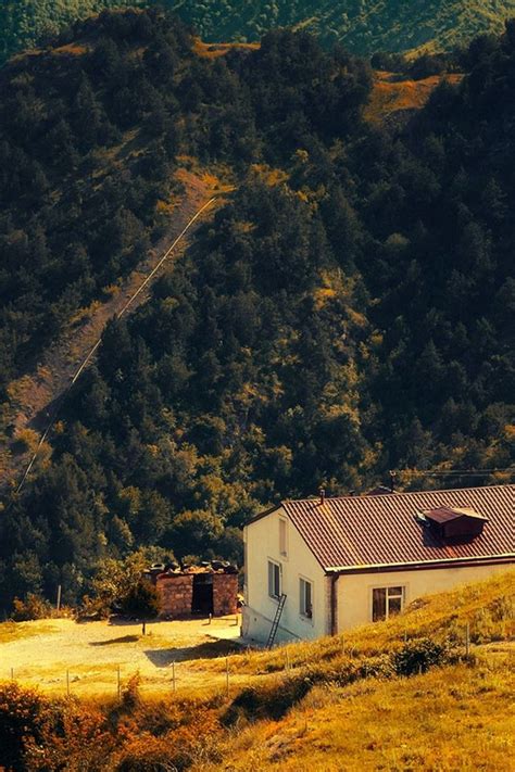 Karabakh Armenia Nature With Mountain House Fall Iphone 4s Wallpapers
