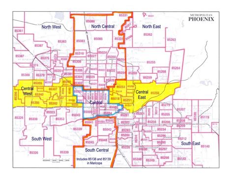 Metro Phoenix Areas By Zip