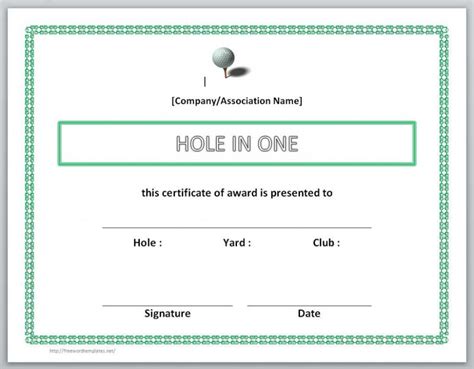 Printable Golf Award Certificate Templates With Golf Certificate