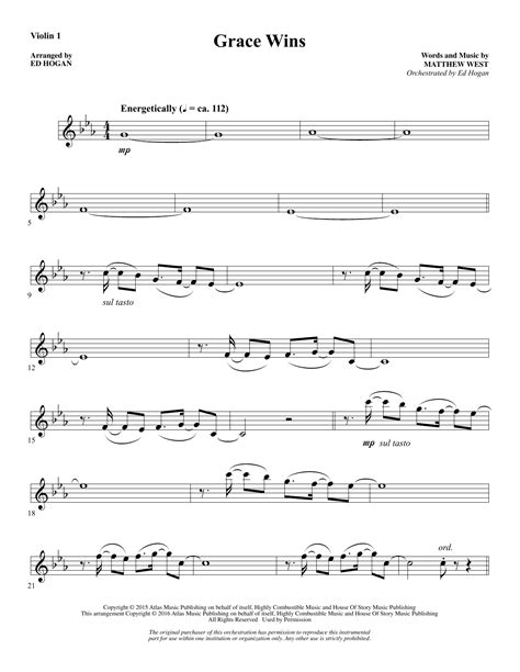 Ed Hogan Grace Wins Violin 1 Sheet Music Pdf Notes Chords