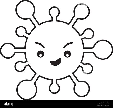 Covid 19 Virus Cartoon Linie Stil Symbol Design Von 2019 Ncov Cov