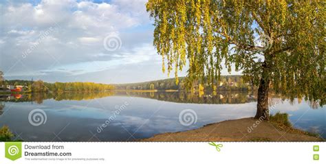 Autumn Landscape On The River Ural The Irtysh Russia Stock Photo