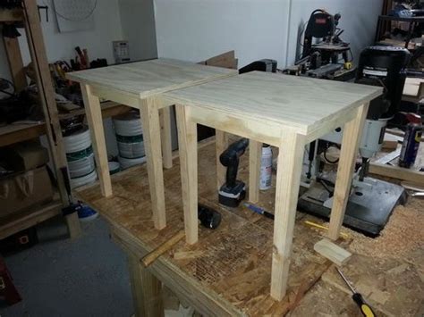 Here, cutting out the round tabletop forms the large, semicircular cutouts on the legs, while cutting the two smaller arches on the legs produces cutouts that become a stabilizing disk on the. How To Build Plywood End Tables For $6 Dollars Each - Photo Step By Step | Diy furniture ...