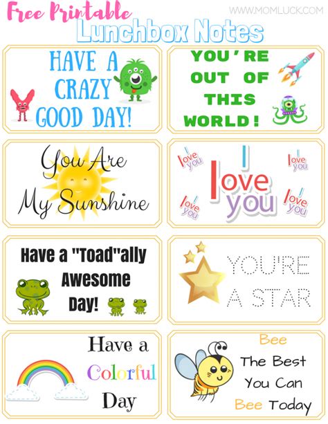 Lunch Box Notes For Kids Lunchbox Cards For The Whole School Year Huge
