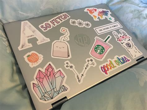 Laptop With Cute Girly Sticker Decoration Laptop Case Stickers Cute