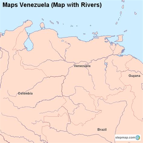Stepmap Maps Venezuela Map With Rivers Landkarte Für Venezuela