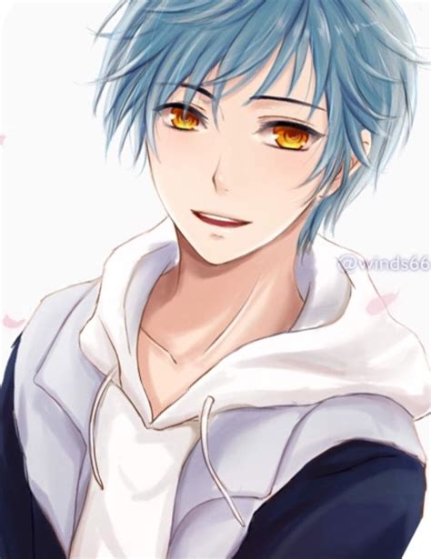 Pin By On Anime Blue Hair Anime Boy Touken Ranbu Anime Guy Blue Hair