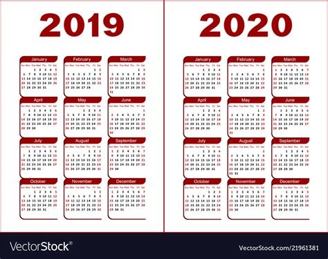 Calendar 2019 2020 Free Template Ppt Premium Download 2020