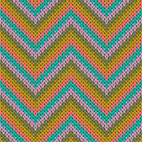 Vintage Zigzag Chevron Stripes Knit Texture Stock Vector Illustration