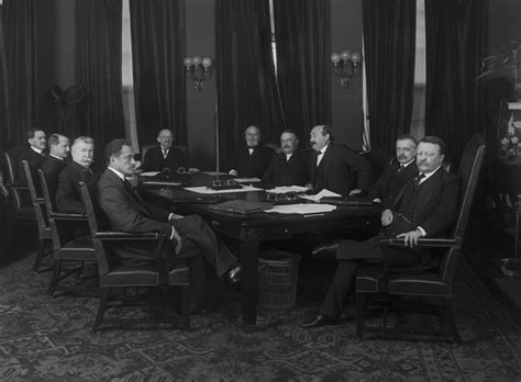 President Theodore Roosevelt With Members Of His Cabinet 1908 R L The