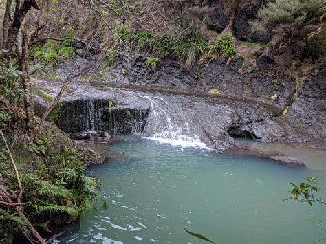 Wainamu Waterfalls West Coast Of North Island New Zealand Stock Photo