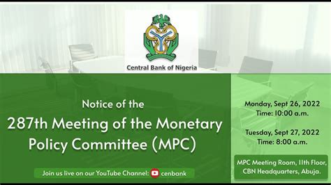 287th Monetary Policy Committee Mpc Press Briefing Youtube
