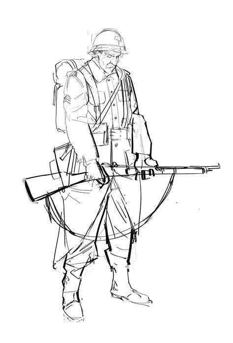 Ww1 Soldier Drawing At Getdrawings Free Download