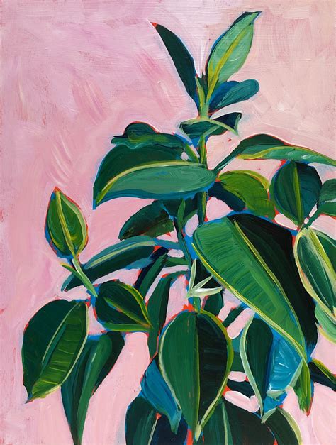 Rubber Tree Plant Art Painting Art Projects Canvas Art Painting