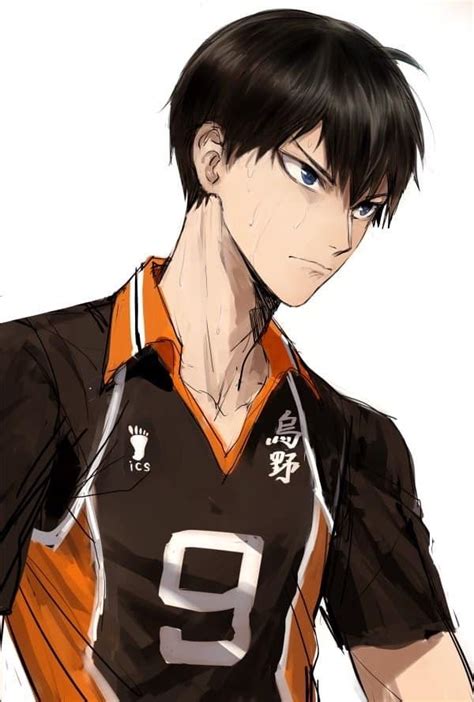 An Anime Character With Black Hair And Blue Eyes Wearing A Brown Shirt