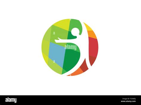 Creative Happy Person Symbol Hope Logo Design Illustration Stock Vector