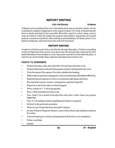 Report Writing Format Isc Class 12 How To Write A Loughborough