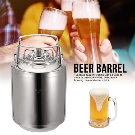 Ylshrf 10l Household 304 Stainless Steel Beer Barrel Beverage Keg Home