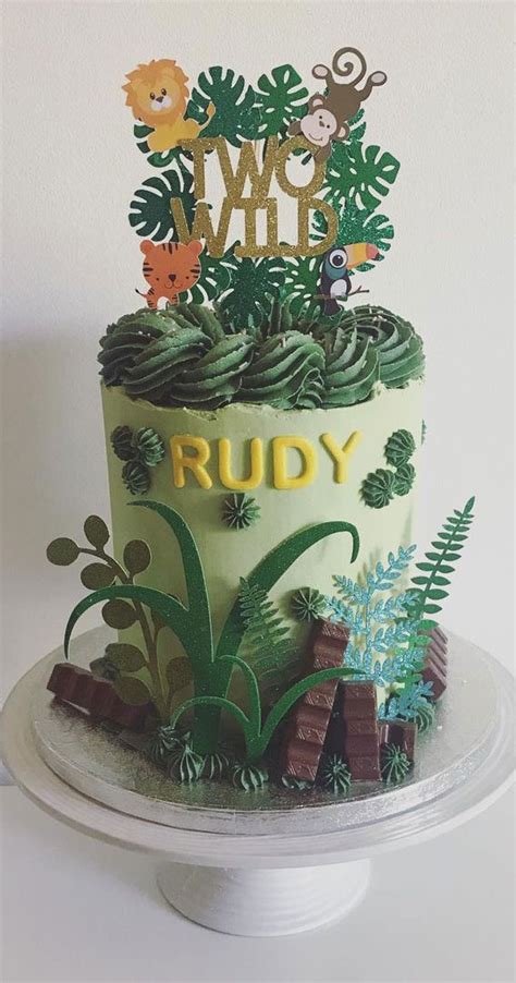 31 two wild birthday cake ideas green jungle theme cake