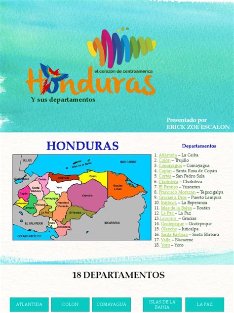 18 Departamentos De Honduras Diapositivas Pdf Honduras Agricultura