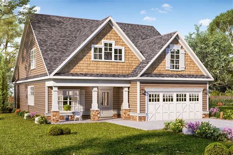 Two Story Craftsman House Plan With Office And Main Level Master