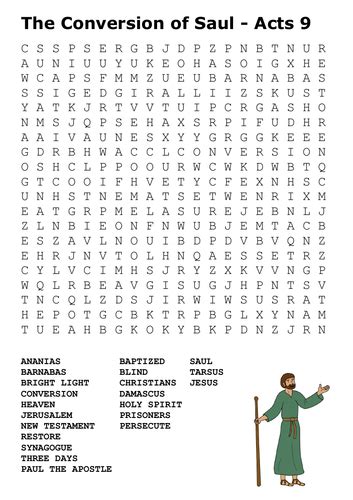What a shock saul's conversion must have been to both groups! The Conversion of Saul Word Search by sfy773 - Teaching Resources - TES