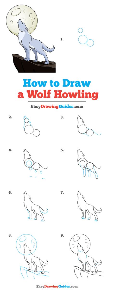 How To Draw A Wolf Howling Really Easy Drawing Tutorial