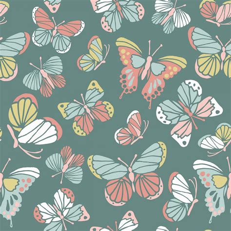 Butterfly Cotton Fabric By The Yard Blossom And Grow Etsy