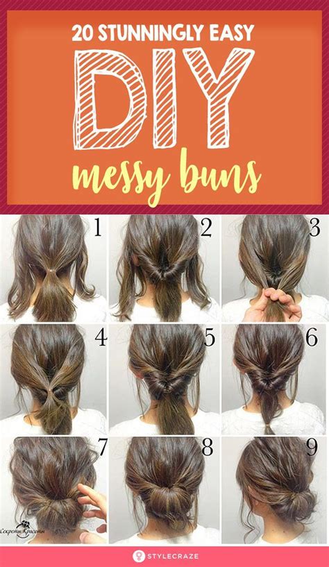 20 Stunningly Easy Diy Messy Buns Diy Hair Bun Long Hair Styles