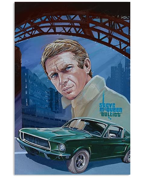 The picture stars steve mcqueen, robert vaughn, and jacqueline bisset. Steven Mcqueen bullitt poster | Boxbox Branding-Luxury t ...