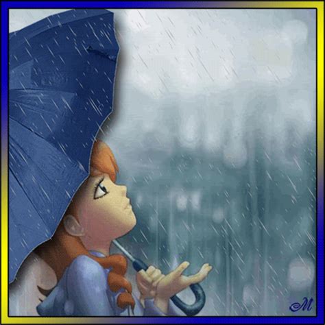 Anime Girl With Umbrella In The Rain Anime