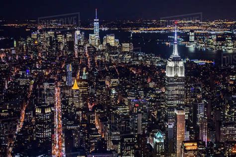 Usa New York New York City Manhattan Aerial View Of