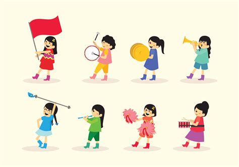 Girl Marching Band Vector 157001 Vector Art At Vecteezy