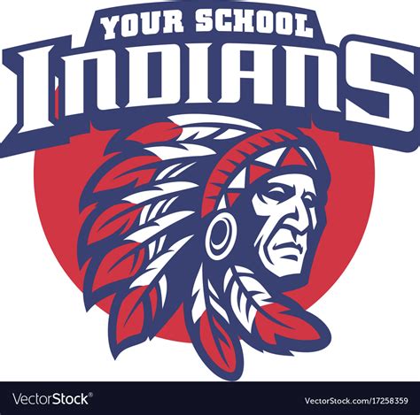 School Mascot Of Indian Chief Head Royalty Free Vector Image
