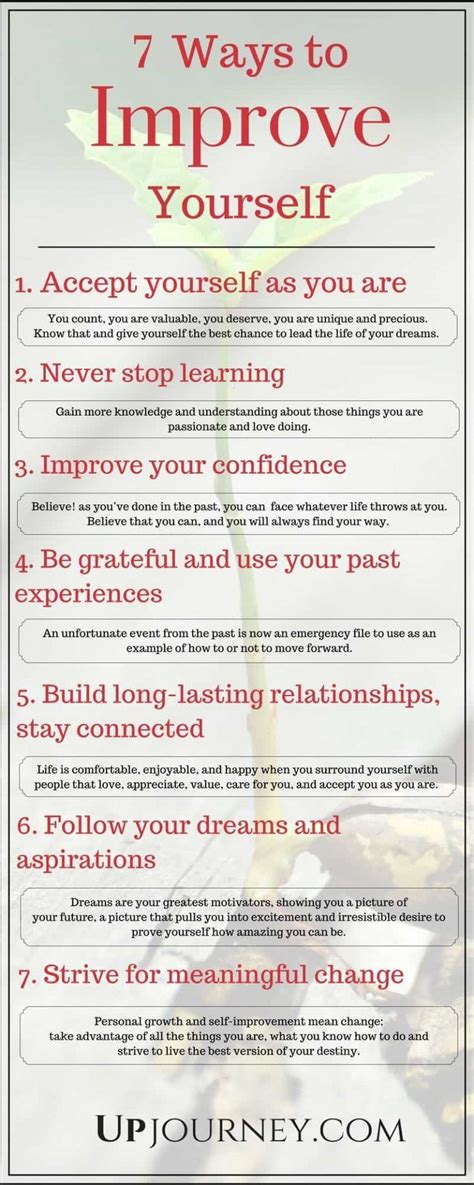 How To Improve Yourself Everyday 7 Ways Infographic In 2020 Improve
