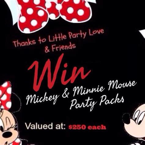 win a mickey or minnie mouse party pack little party love minnie mouse party party packs