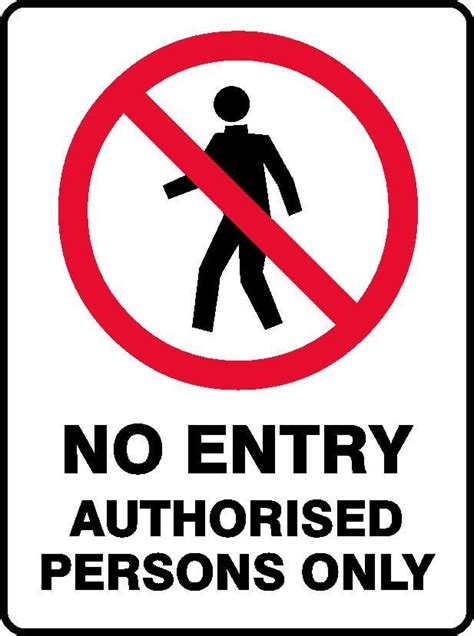 No Entry Authorised Personnel Only Sign Allens Industrial Products