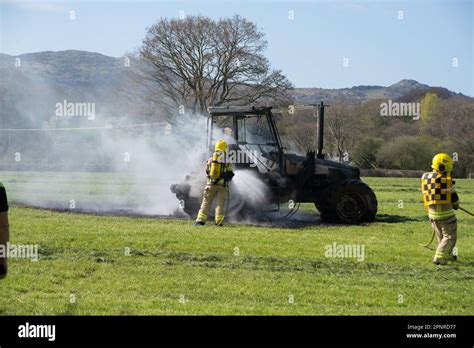 North Wales Fire And Rescue Service Put Out A Tractor Fire Tal Y Cafn