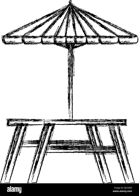 Outdoor Picnic Table With Umbrella Hi Res Stock Photography And Images