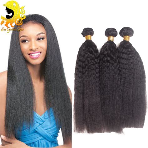 Unprocessed Afro Kinky Straight Hair Weavecheap Coarse Yaki Virgin