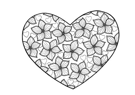 Heart Coloring Sheets For Adults Coloring Pages