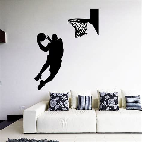 Basketball Wall Sticker Slam Dunk Basketball Player Wall Decal Home