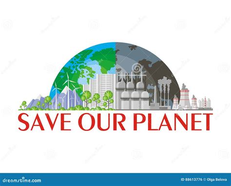 Save Our Planet Banner Stock Vector Illustration Of Outdoors 88613776