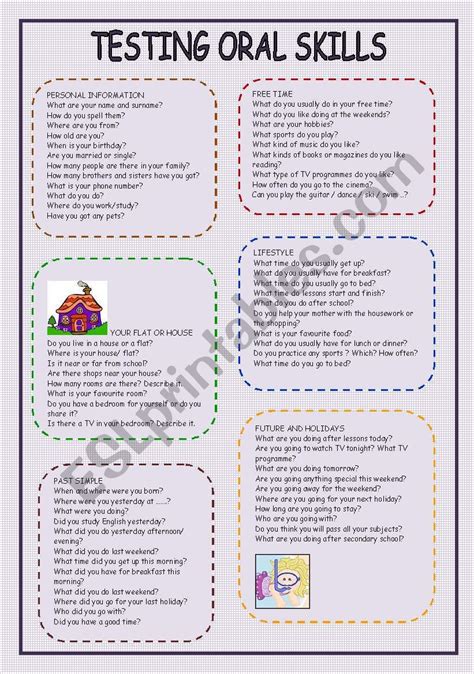 Testing Oral Skills Esl Worksheet By Neusferris